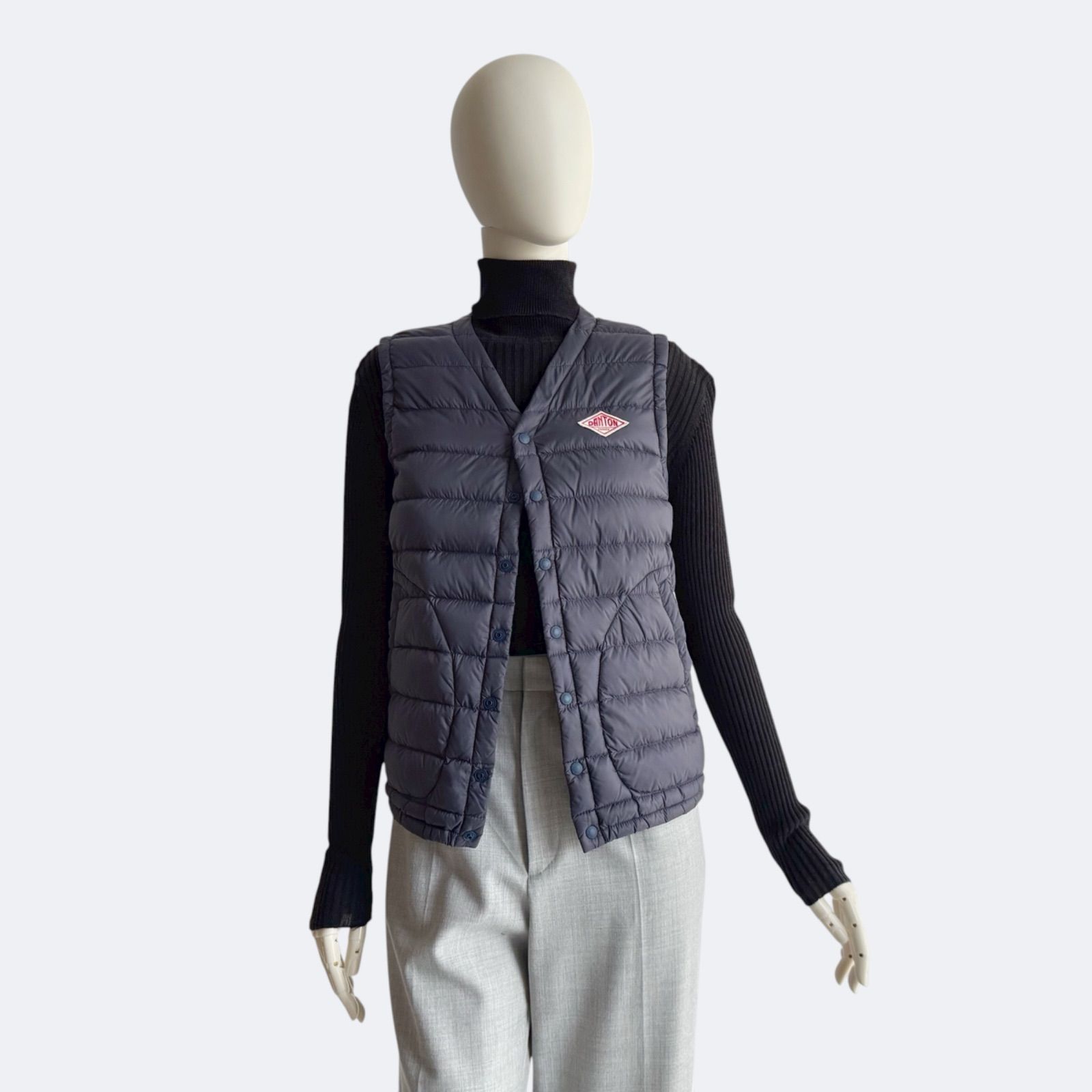 DANTON ダントン インナーダウンベスト 34 Vネック ライトダウン 軽量