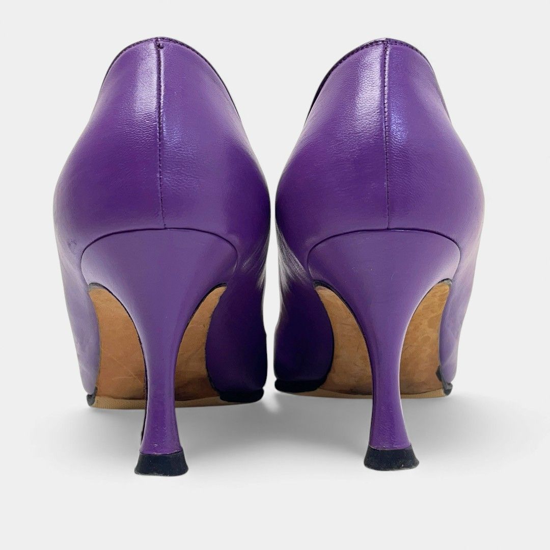 マノロブラニク パンプス ポインテッドトゥ パープル - メルカリ