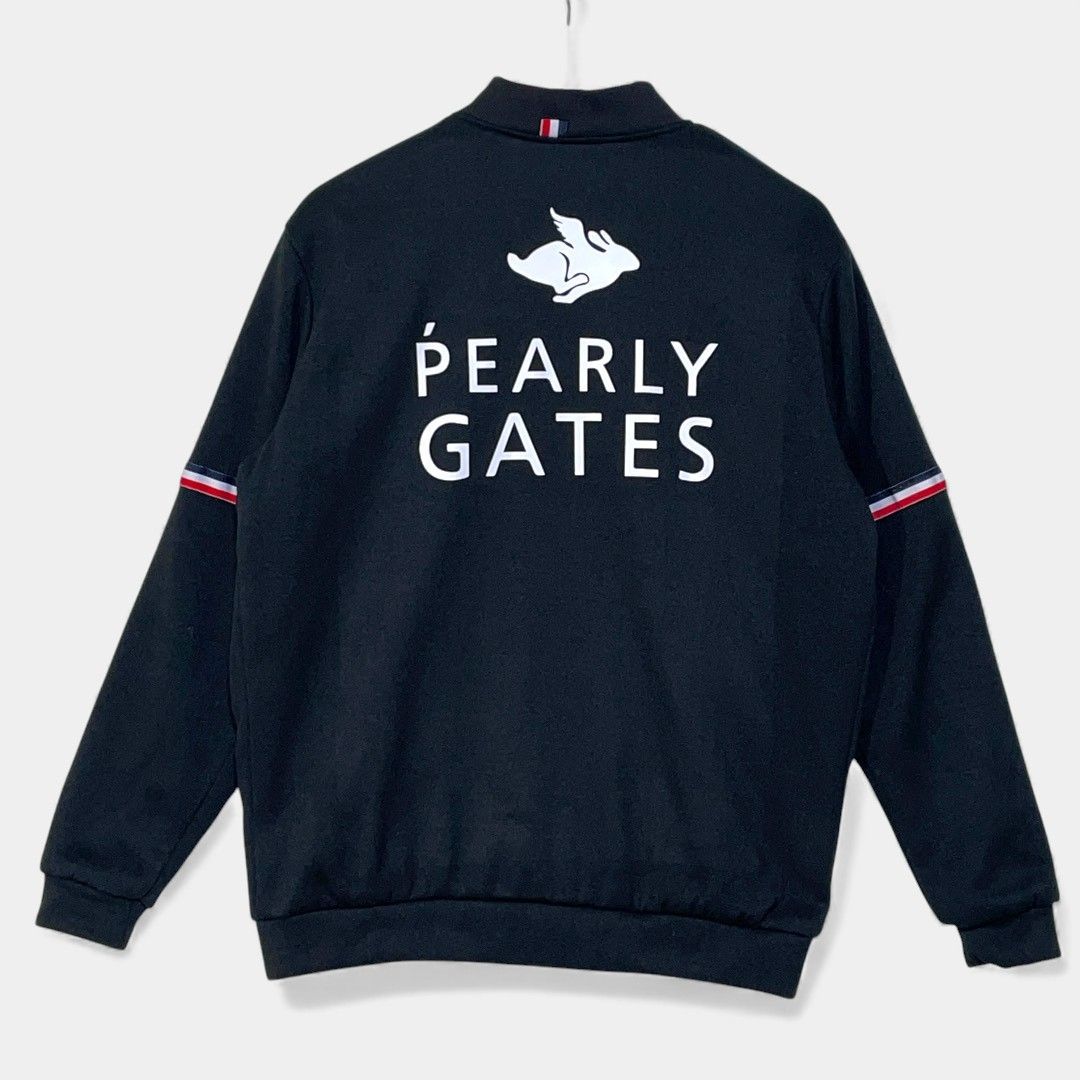 パーリーゲイツ ブラック ロゴプリント スウェット ブルゾン - メルカリ