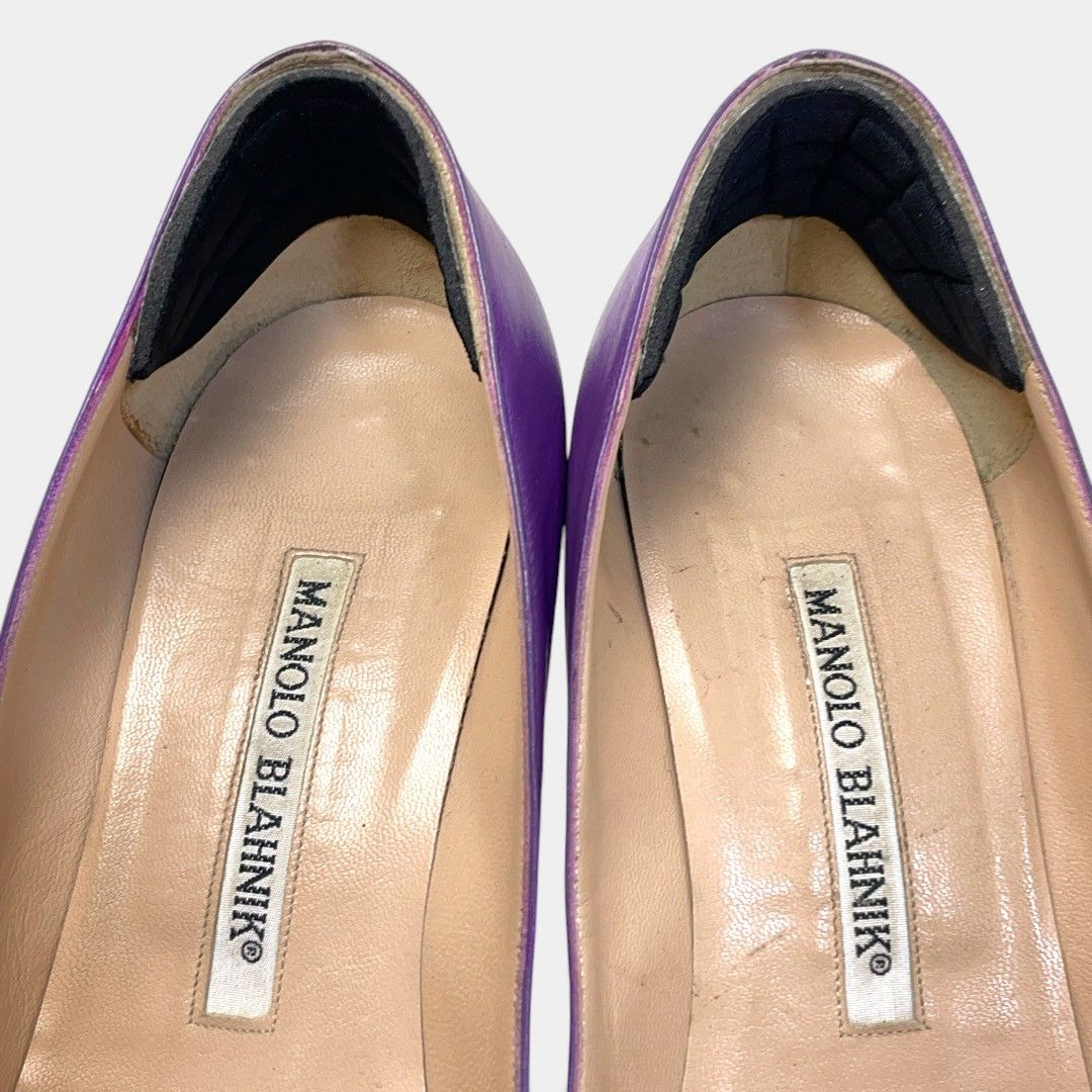 マノロブラニク パンプス ポインテッドトゥ パープル - メルカリ