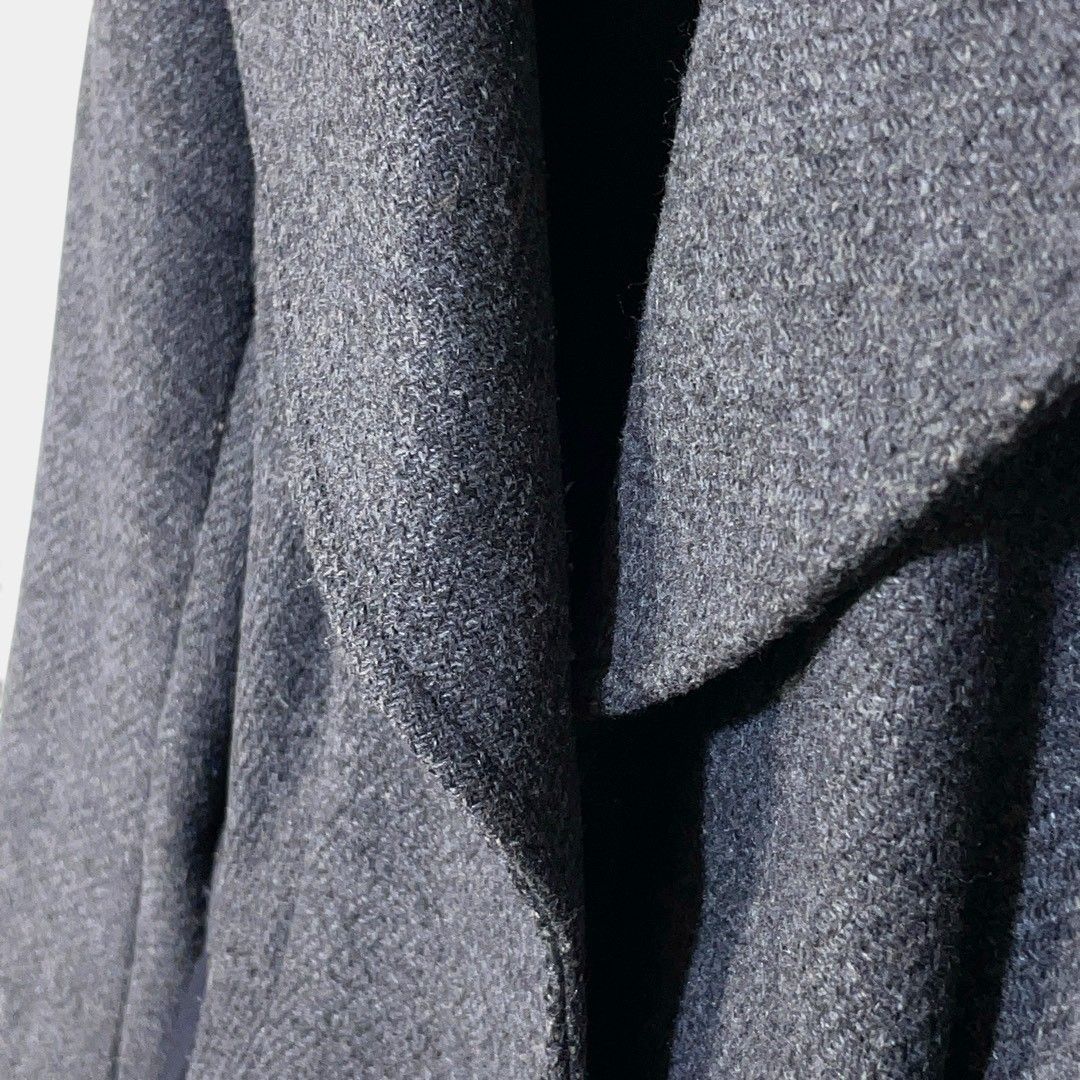 ジルサンダーネイビー グレー ベルト ウール メルトン ジャケット