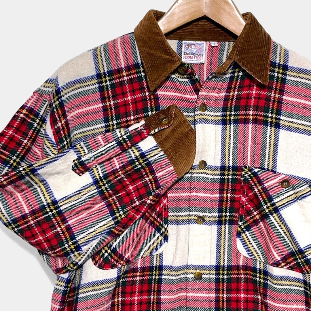 パーマフロスト ネルシャツ チェック 襟袖 コーデュロイ