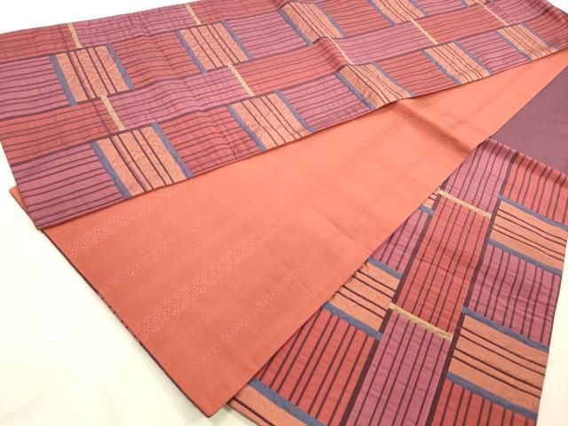 平和屋着物●両面　全通柄袋帯　幾何学文様　正絹　逸品　未使用　DAAY2698op 平和屋着物◎両面 全通柄 京袋帯 幾何学献上文 正絹 逸品 DAAY4947qa