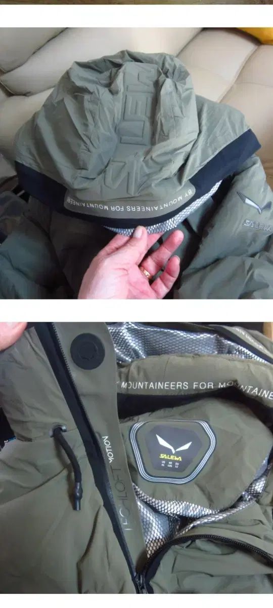 サレワ オリーブ色 グースダウン フードジャケット 105号 OLIVEOS_COM_TR