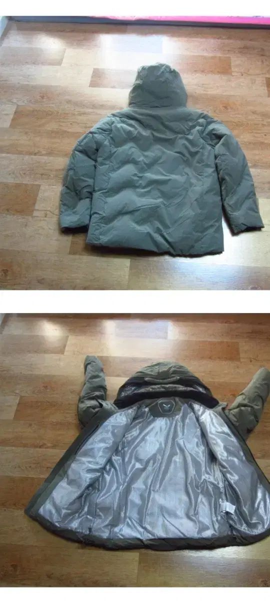 サレワ オリーブ色 グースダウン フードジャケット 105号