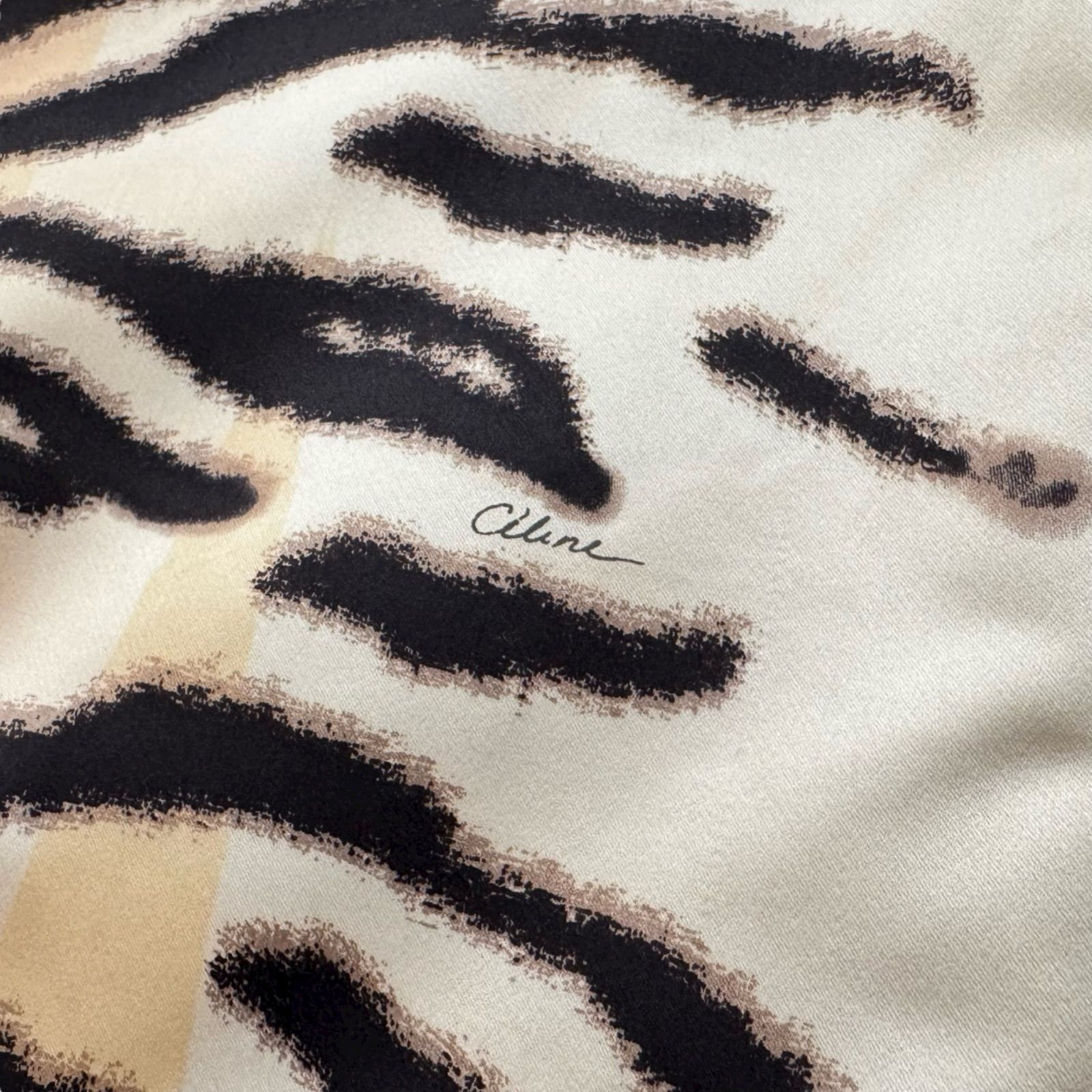 CELINE セリーヌ タイガープリント 購入 シルク混ミディスカート