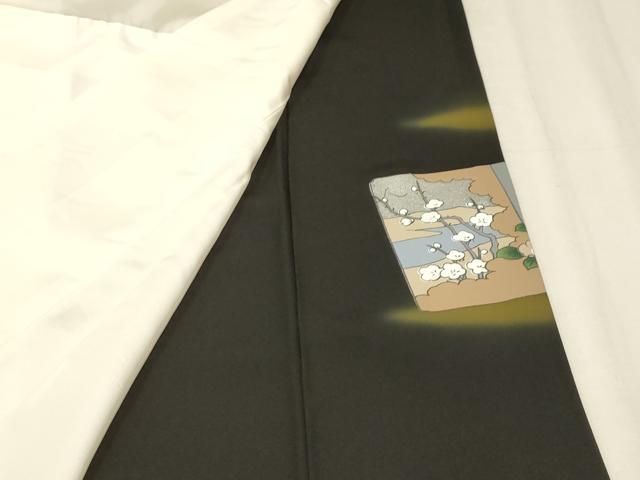 平和屋着物□豪華黒留袖 色紙風景文 暈し染め 金銀彩 正絹 逸品