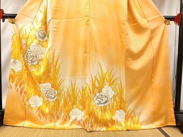 平和屋着物□訪問着 駒刺繍 草花文 暈し染め 金彩 正絹 逸品