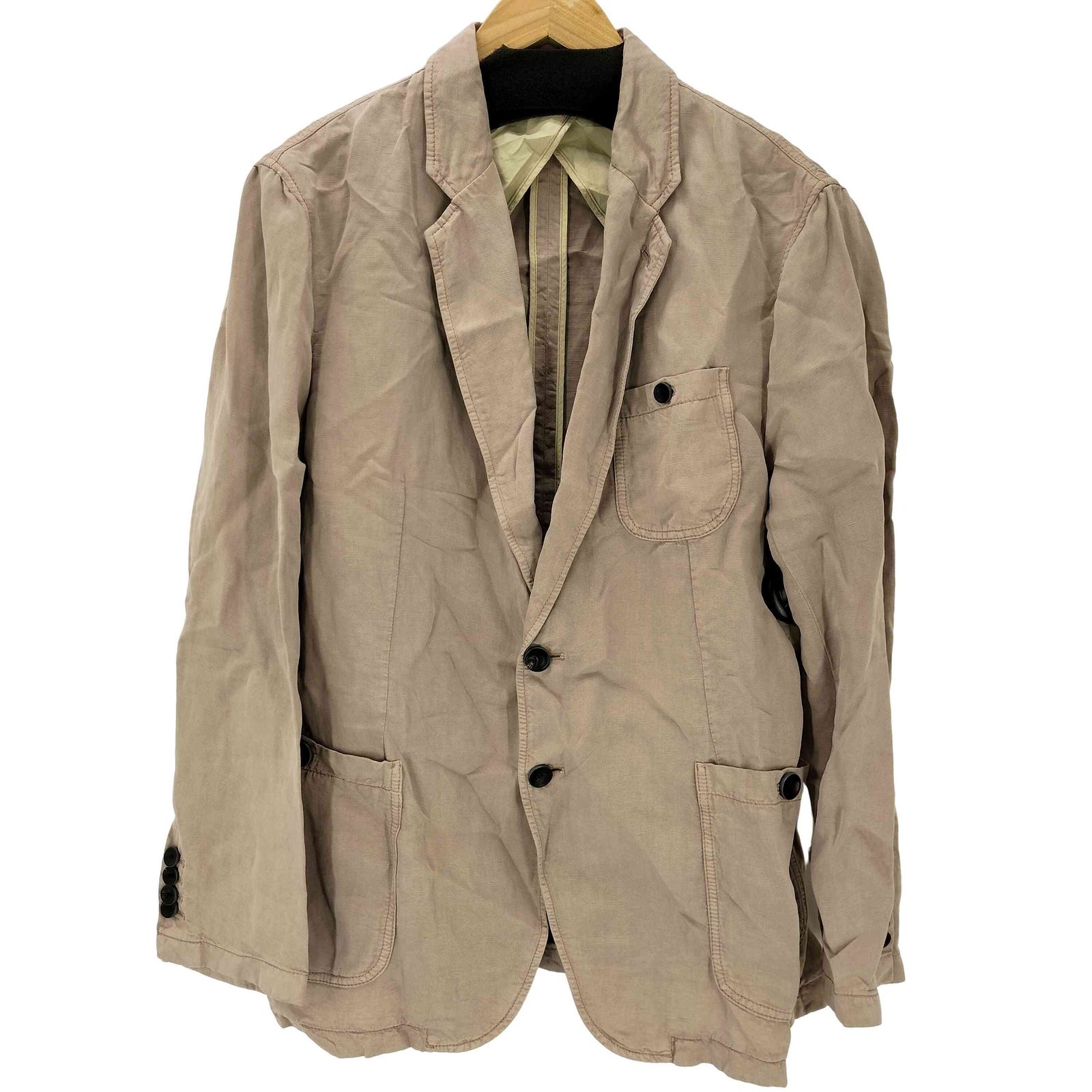 armani collezioni リネン アンコンテーラードジャケット 2XL アルマーニコレツィオーニ ARMANI COLLEZIONI リネンテーラード