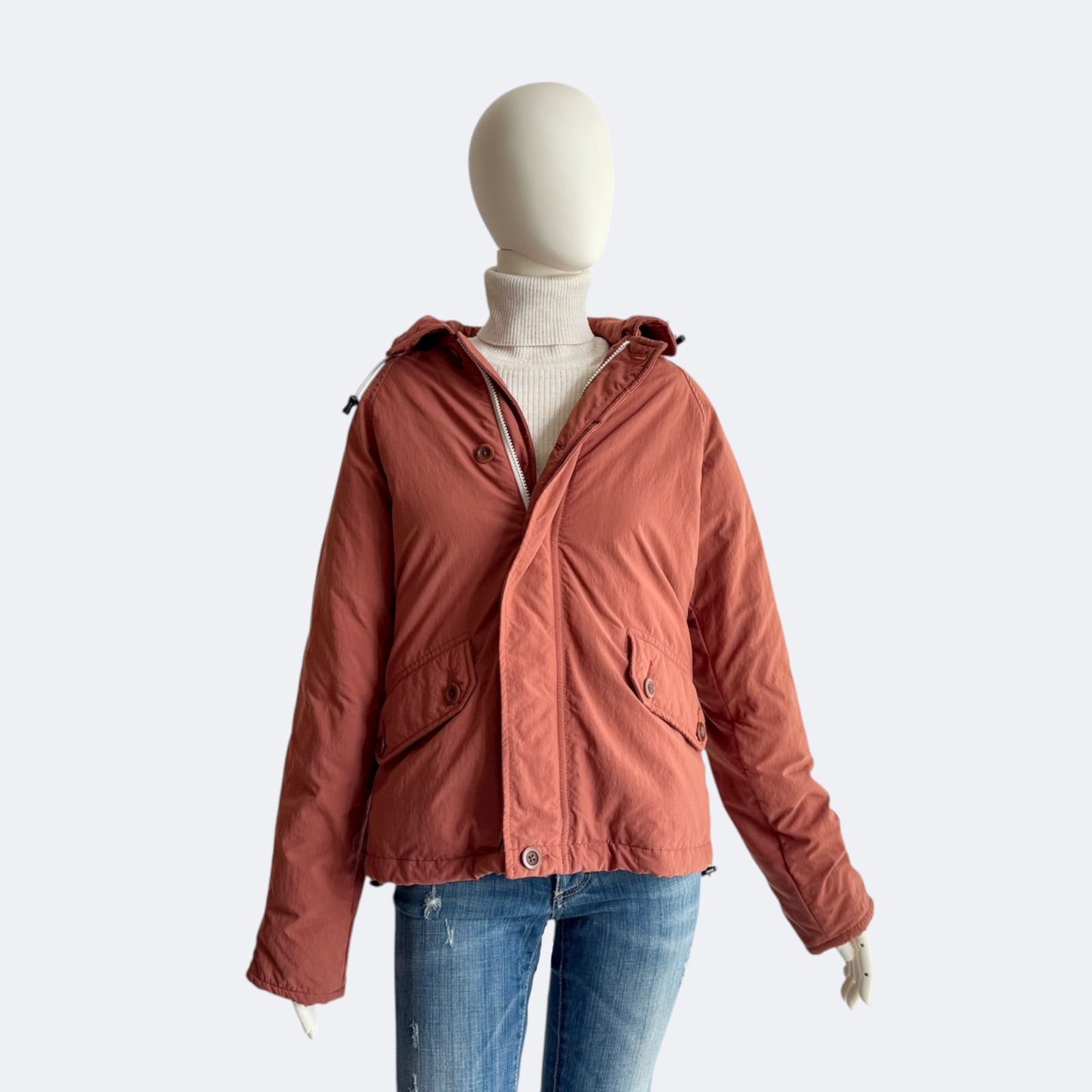 美品 マーガレットハウエル MHL. フーデット ダウンジャケットL MHL. マーガレットハウエル ダウンジャケット フード付き ナイロン