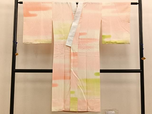 平和屋着物○長襦袢 無双仕立て 紗綾型地紋 暈し染め 正絹 逸品 未使用
