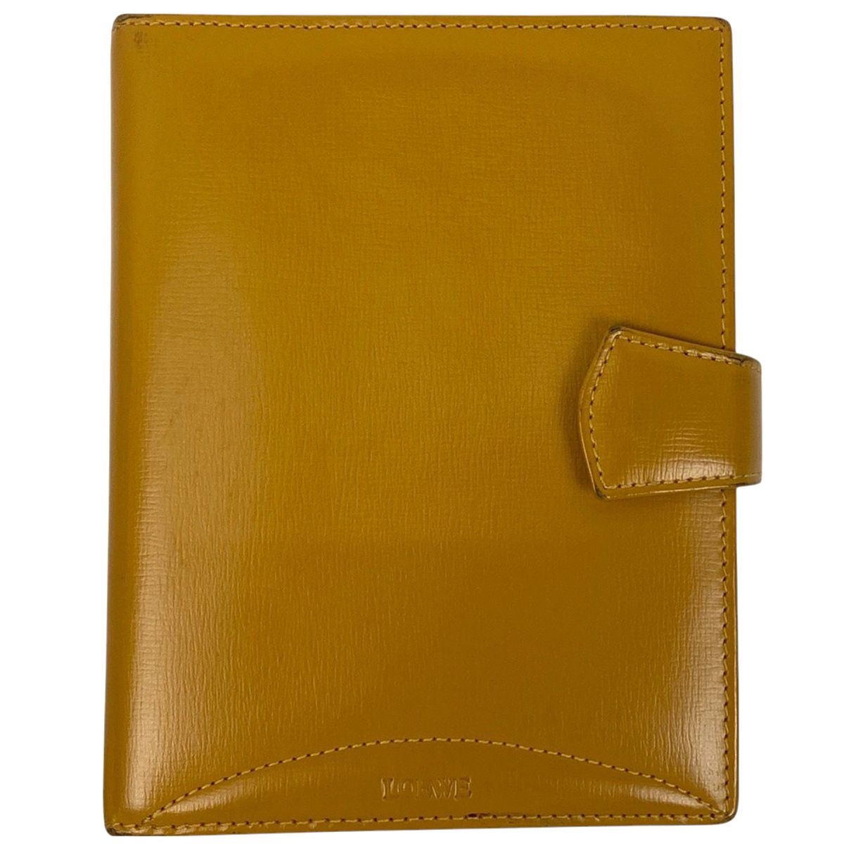 [Inventory Cleanup] Loewe LOEWE Logo Notebook Cover Address Book Notebook Leather Yellow Ladies [Used]