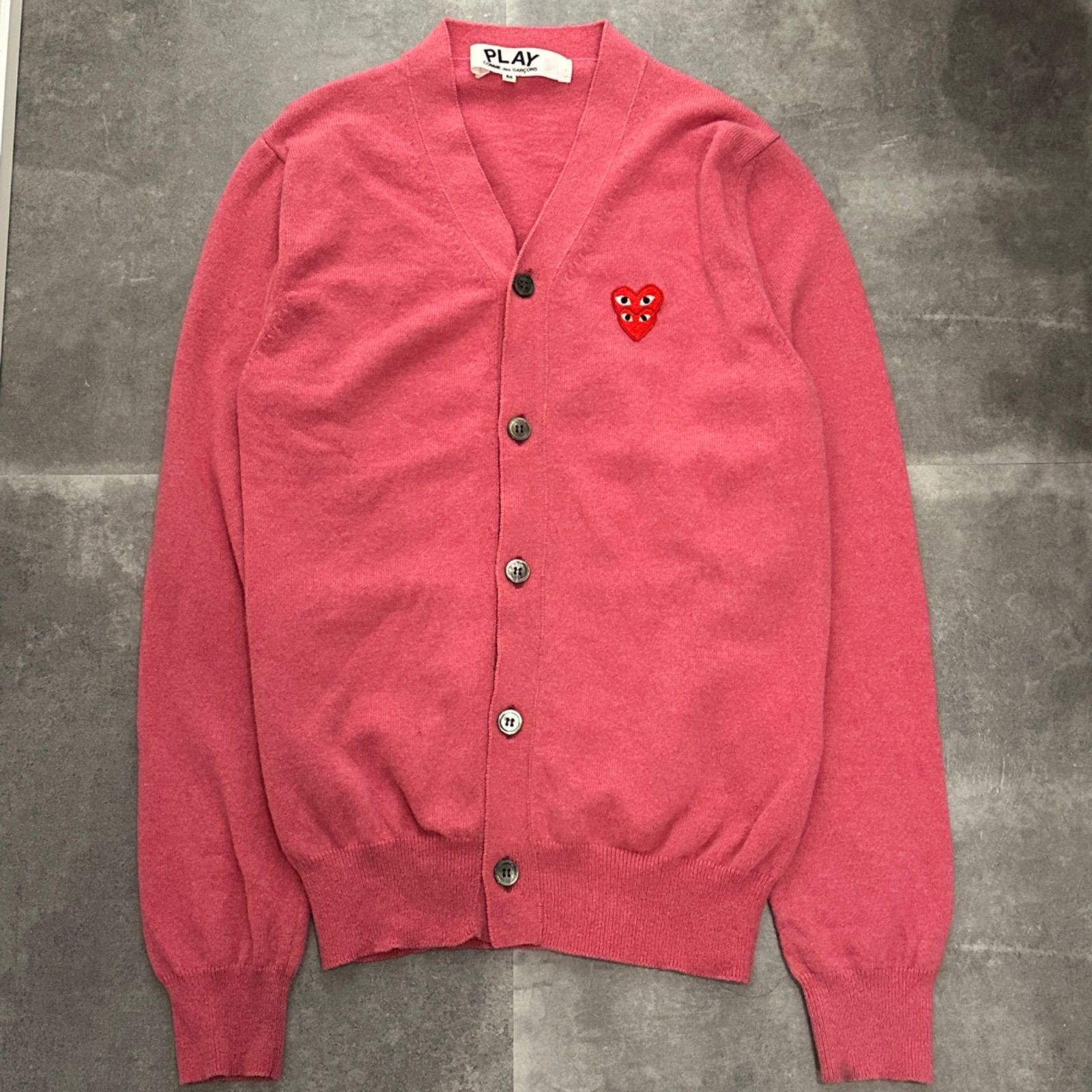 プレイコムデギャルソン ハートロゴ刺繍 長袖カーディガン 羽織り
