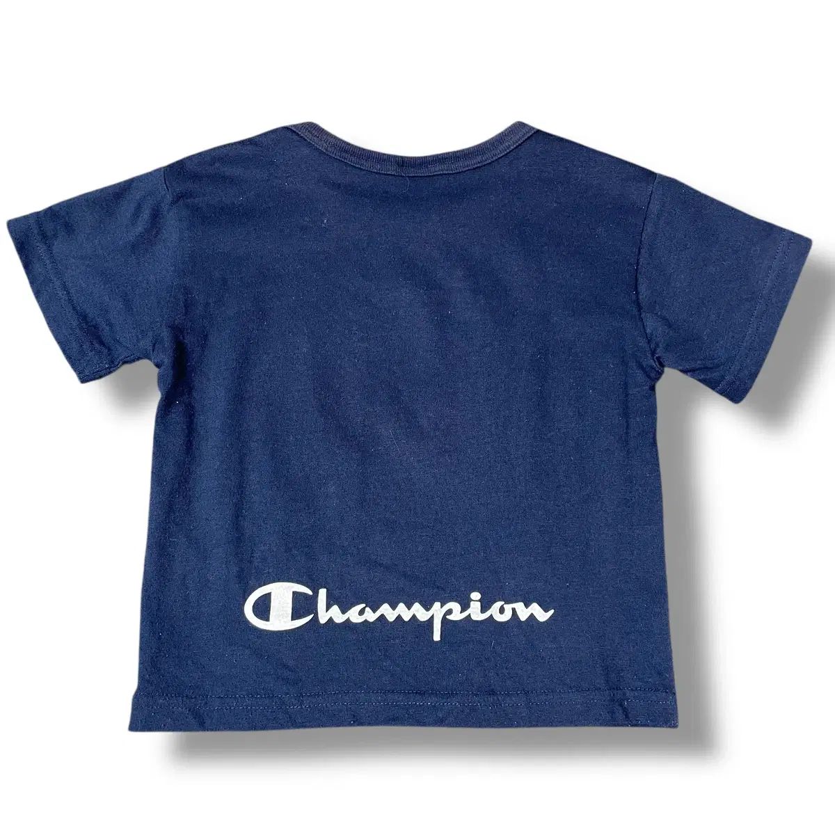 チャンピオン キッズ 白 ロゴ プリンティング ネイビー 半袖 Tシャツ 100