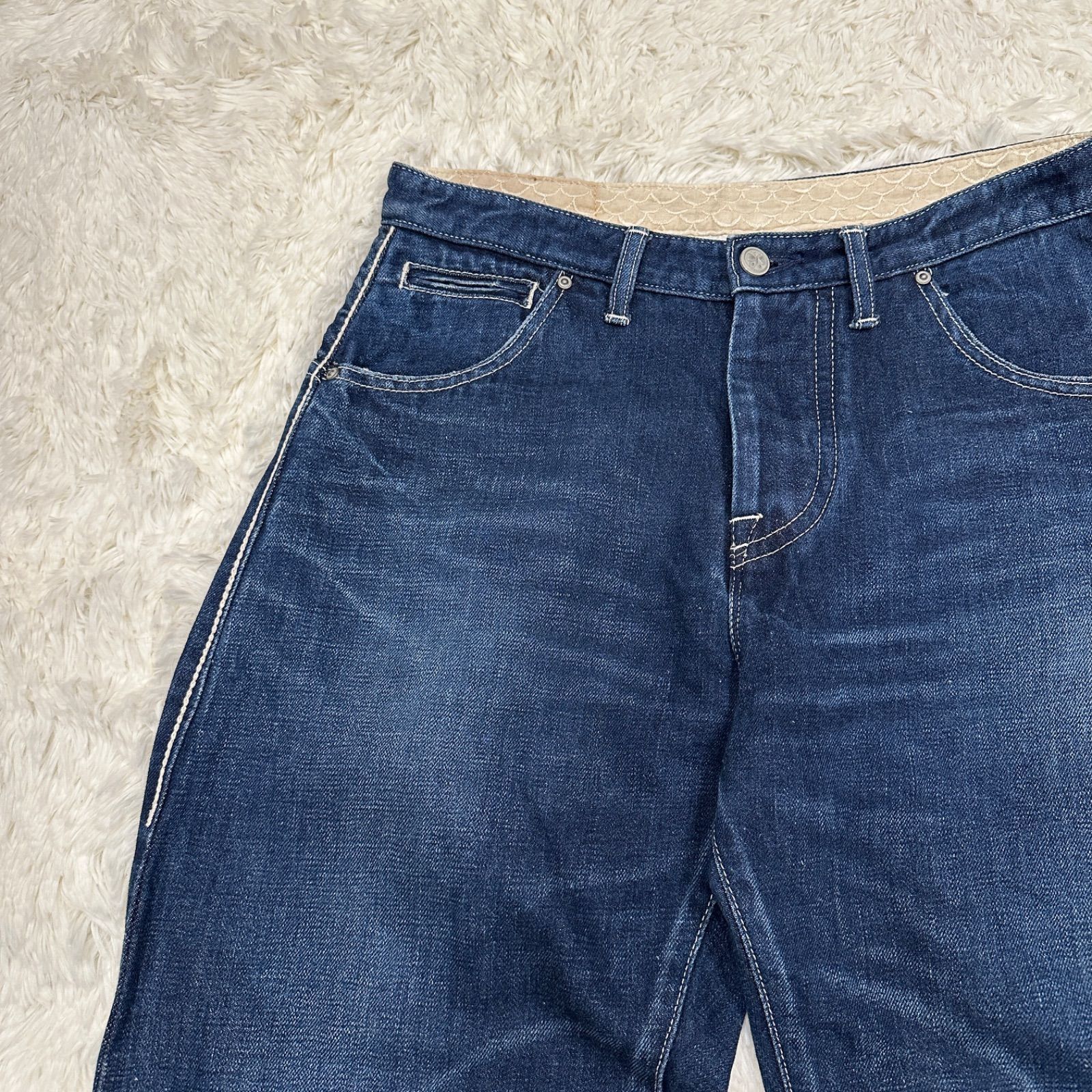 美品】ミナペルホネン mina perhonen デニムパンツ インディゴジーンズ