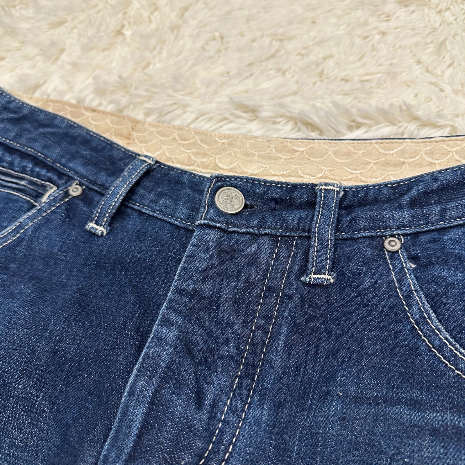 美品】ミナペルホネン mina perhonen デニムパンツ インディゴジーンズ