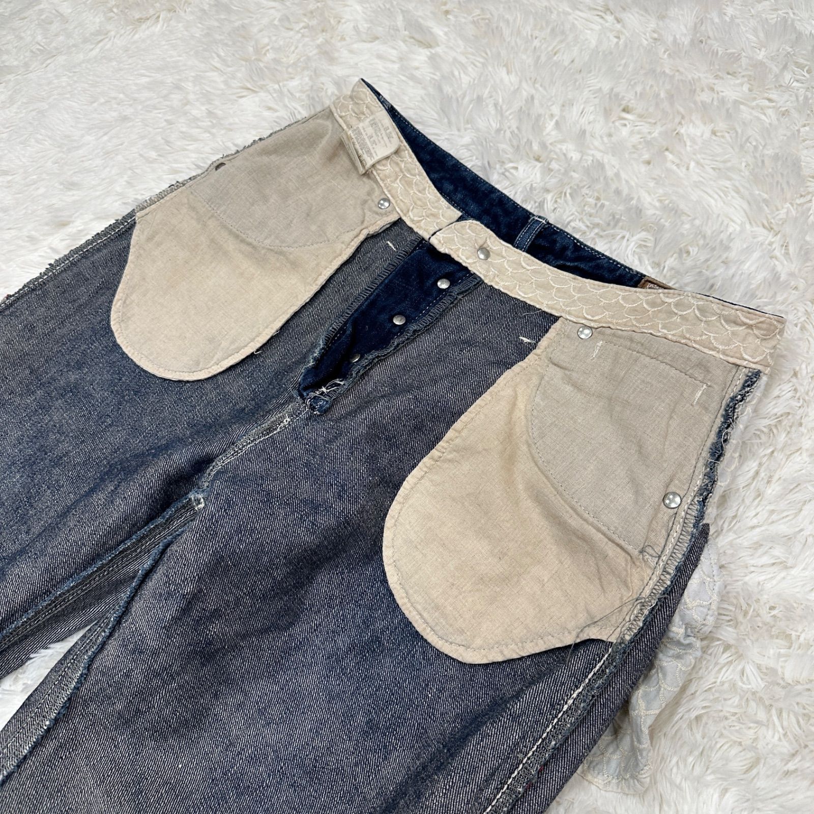 美品】ミナペルホネン mina perhonen デニムパンツ インディゴジーンズ