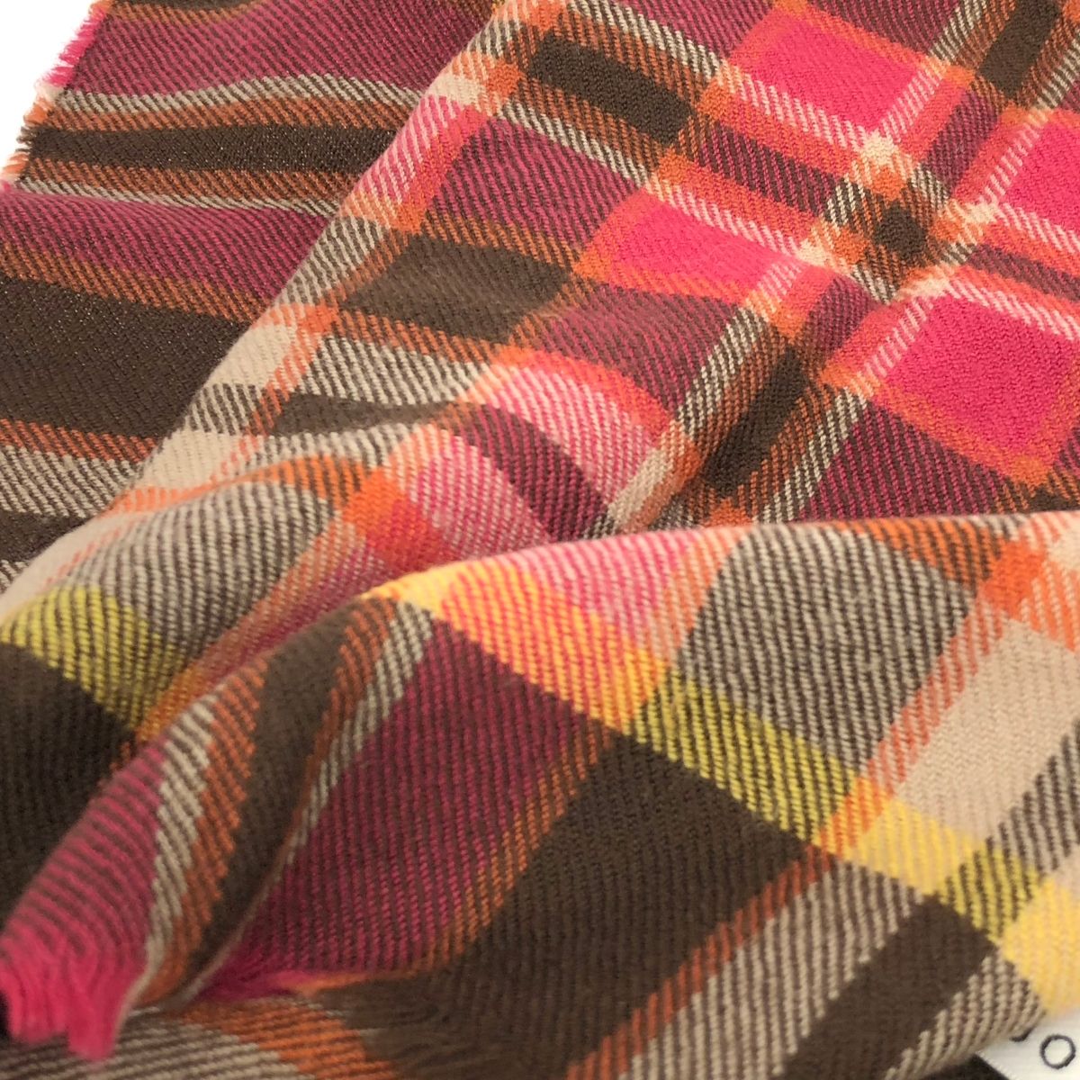  イングランド ×ジョンストンズ ストール チェック柄 マルチ ブラウン レディース ストール ショール 小物