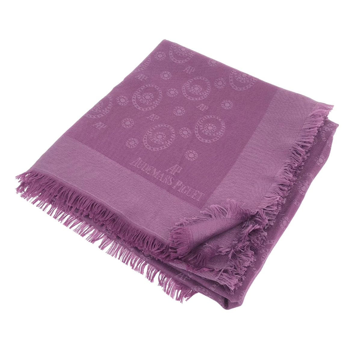 PIGUET オーデマピゲ×アンドレクロードカノヴア 大判ストール シルクウール フランス製 ロゴ パープル レディース