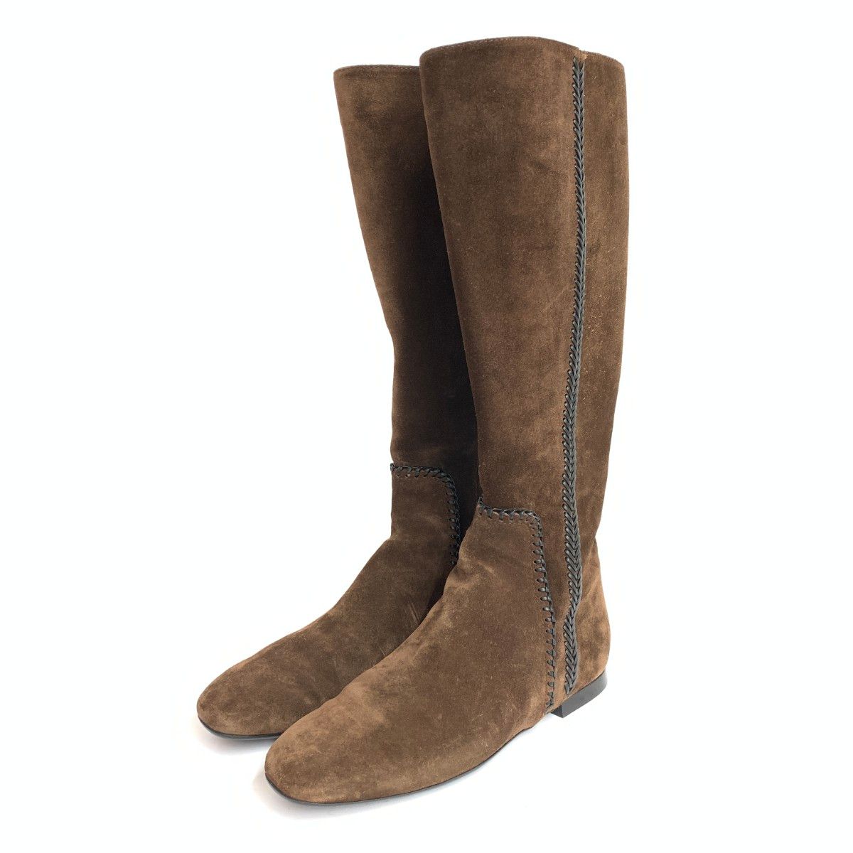 TOD S トッズ ロングブーツ 表記サイズ 37 1 2 スウェードレザー サイズ37 5 ブラウン レディース