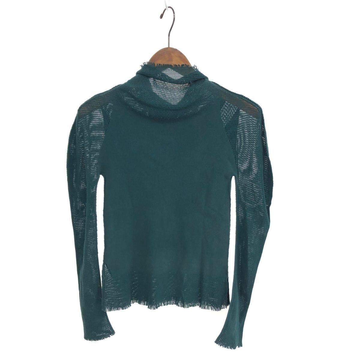 ISSEY MIYAKE イッセイミヤケ ハイネックインサイドアウトニットソー サイズ 2 メッシュ切替 IF84KK926 グリーン レディース 241007002433