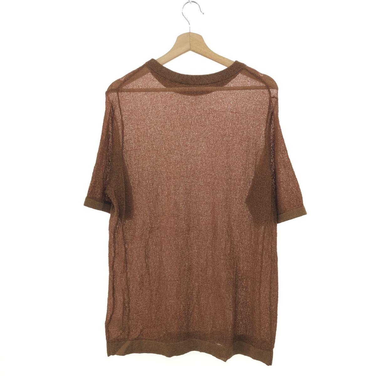 Adam et Rope アダムエロペ 半袖ニット サイズ 38 シアーニット ブラウン レディース 243001001876