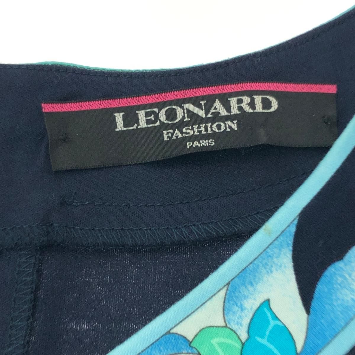 LEONARD レオナール 半袖ブラウス 大きいサイズ:LL 花柄/カットソー/V