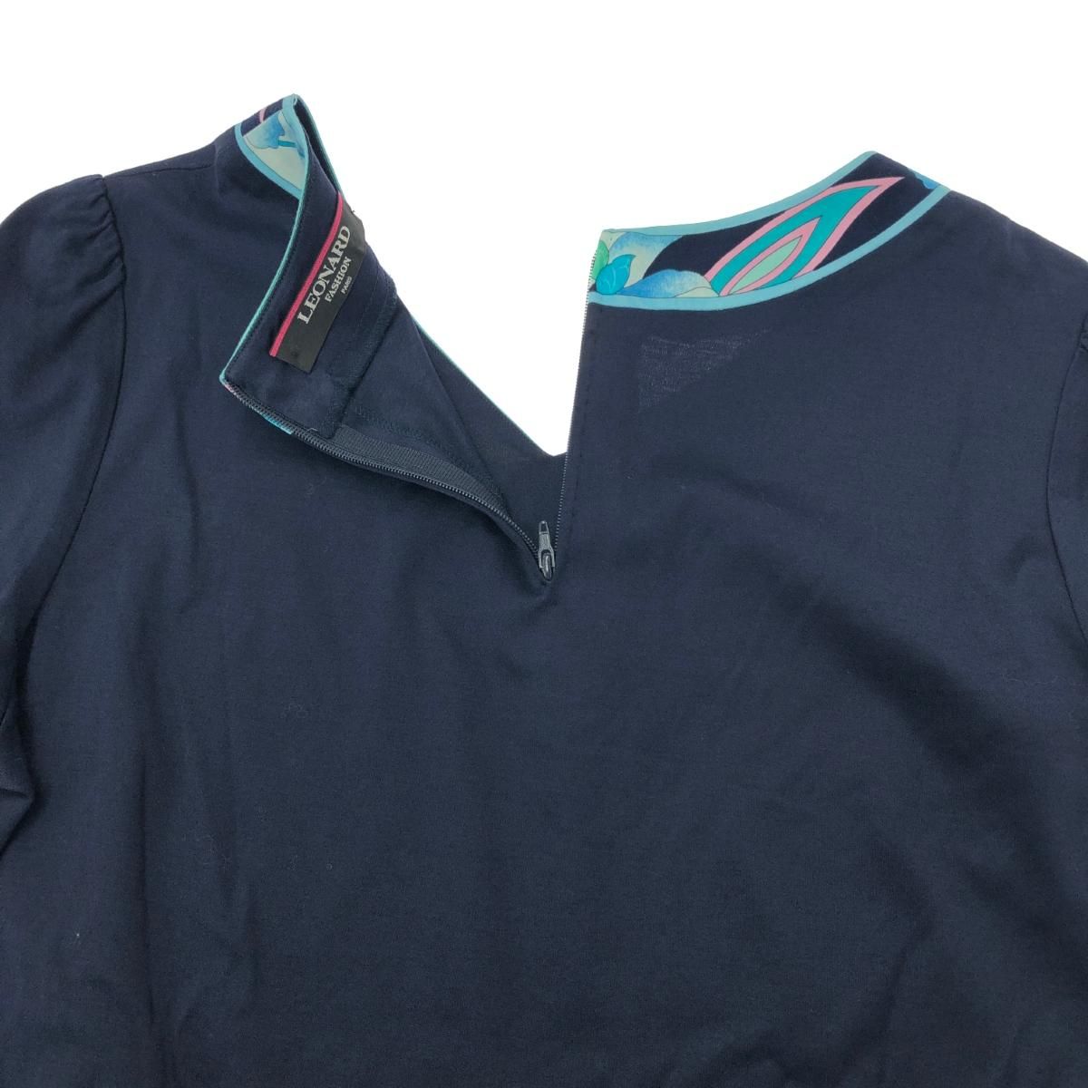 LEONARD レオナール 半袖ブラウス 大きいサイズ:LL 花柄/カットソー/V