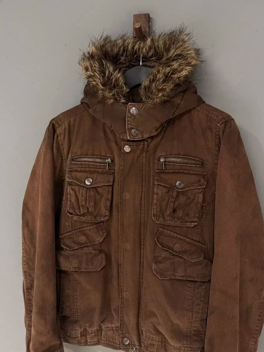 In The Attic ブラウン ファー フード ジャケット