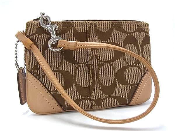 COACH コーチ シグネチャー キャンバス×レザー アクセサリーポーチ