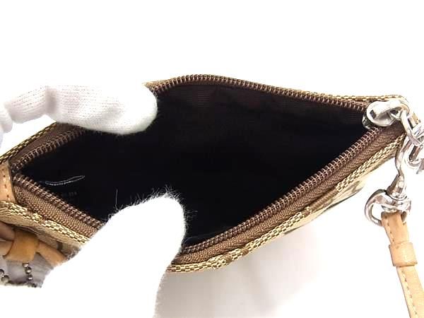 COACH コーチ シグネチャー キャンバス×レザー アクセサリーポーチ