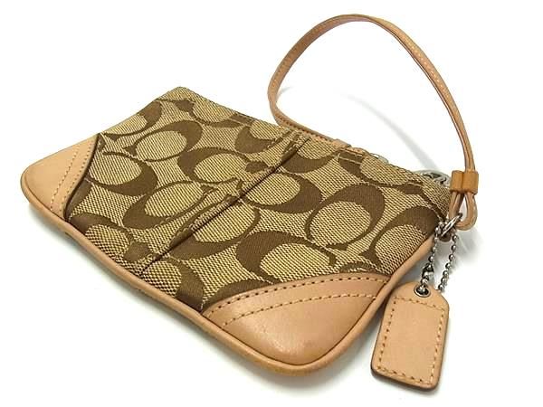 COACH コーチ シグネチャー キャンバス×レザー アクセサリーポーチ