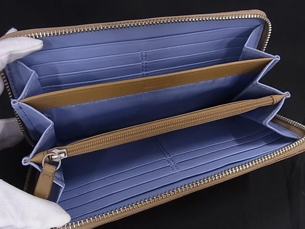 COACH コーチ レザー バイカラー ラウンドファスナー 長財布 