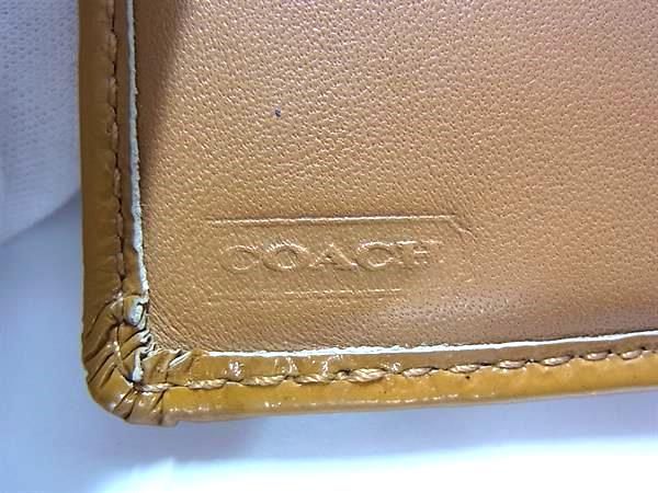COACH コーチ シグネチャー キャンバス×パテントレザー 二つ折り 財布