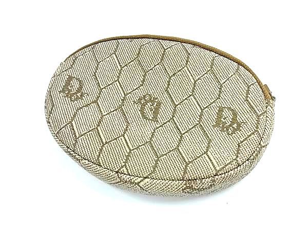 新品同様 ＊ クリスチャンディオール ハニカム がま口 ケース ベージュ ChristianDior クリスチャンディオール ハニカム柄 PVC マルチポーチ