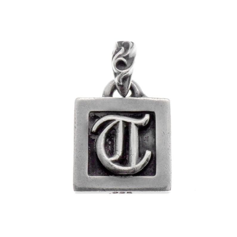 クロムハーツ CHROME HEARTS FRAMED LETTER BLOCK フレームド レター ブロック イニシャル T ネックレス トップ 45465