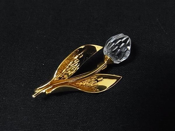 SWAROVSKI スワロフスキー チューリップ ピンブローチ ピンバッジ