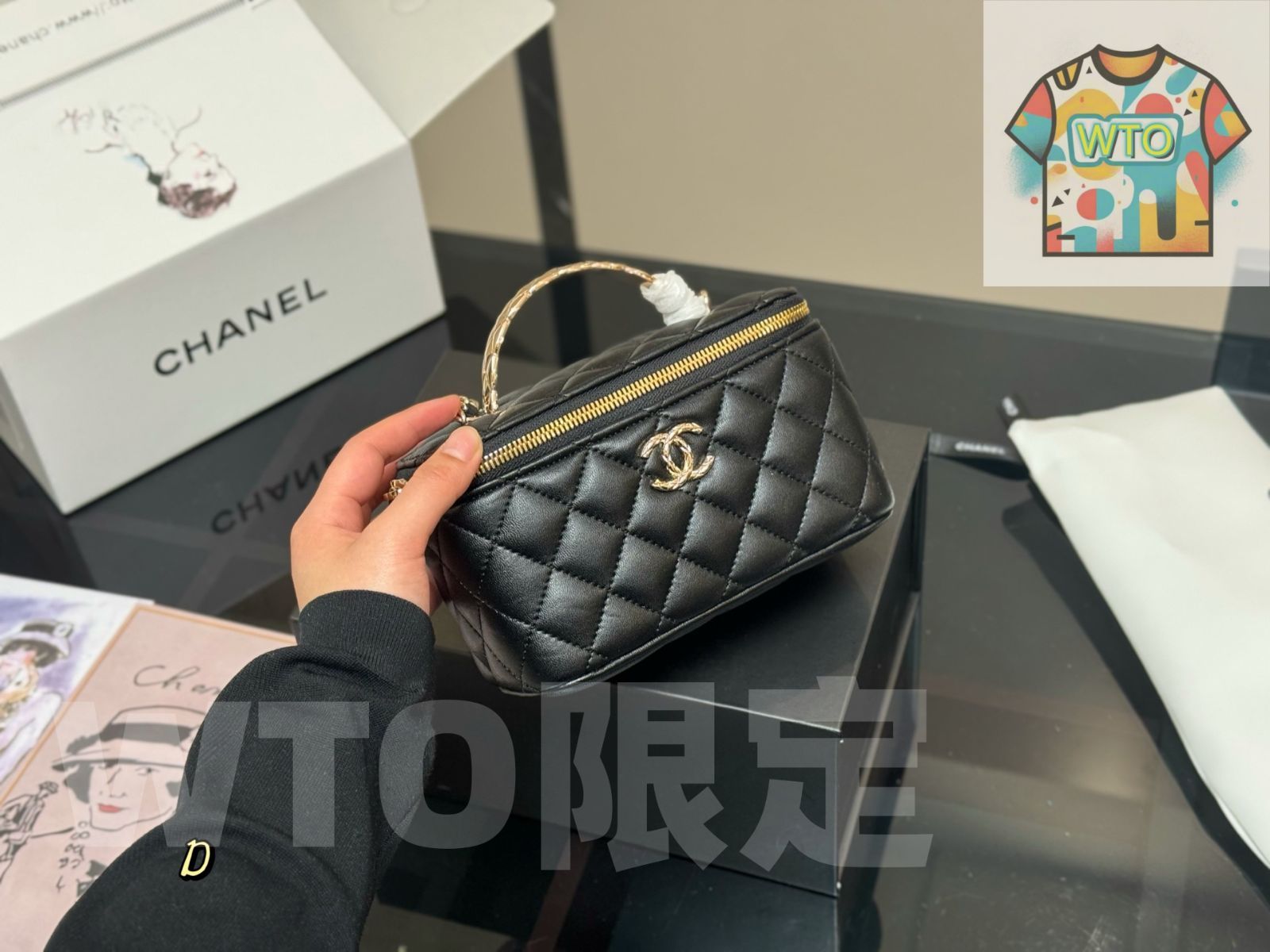 今日 Chanel Handle Cosmetic Box シャネル ハンドル コスメ ボックス-WTO輸入
