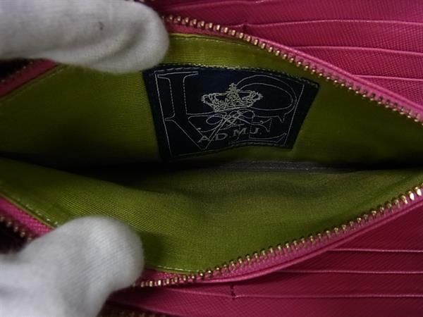 ADMJ エーディーエムジェイ レザー ビジュー L字ファスナー 長財布 ウォレット 小銭入れ 札入れ レディース ベージュ系 DK7624