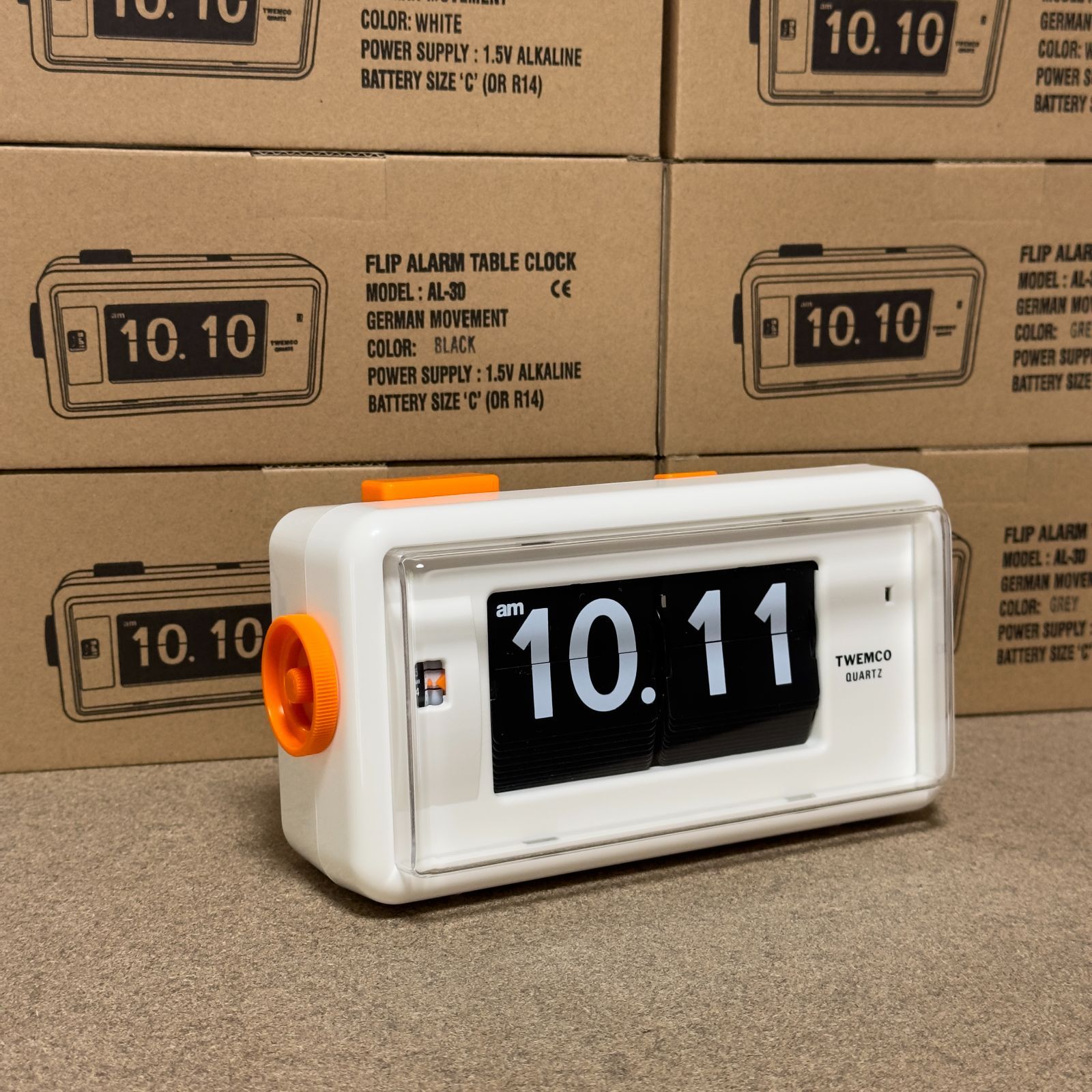 ★動作品★TWEMCO トゥエンコ パタパタ時計　AL-30グレー 目覚まし時計 TWEMCO (トゥエンコ) AL-30 グレー アラーム付き置き時計 パタパタ