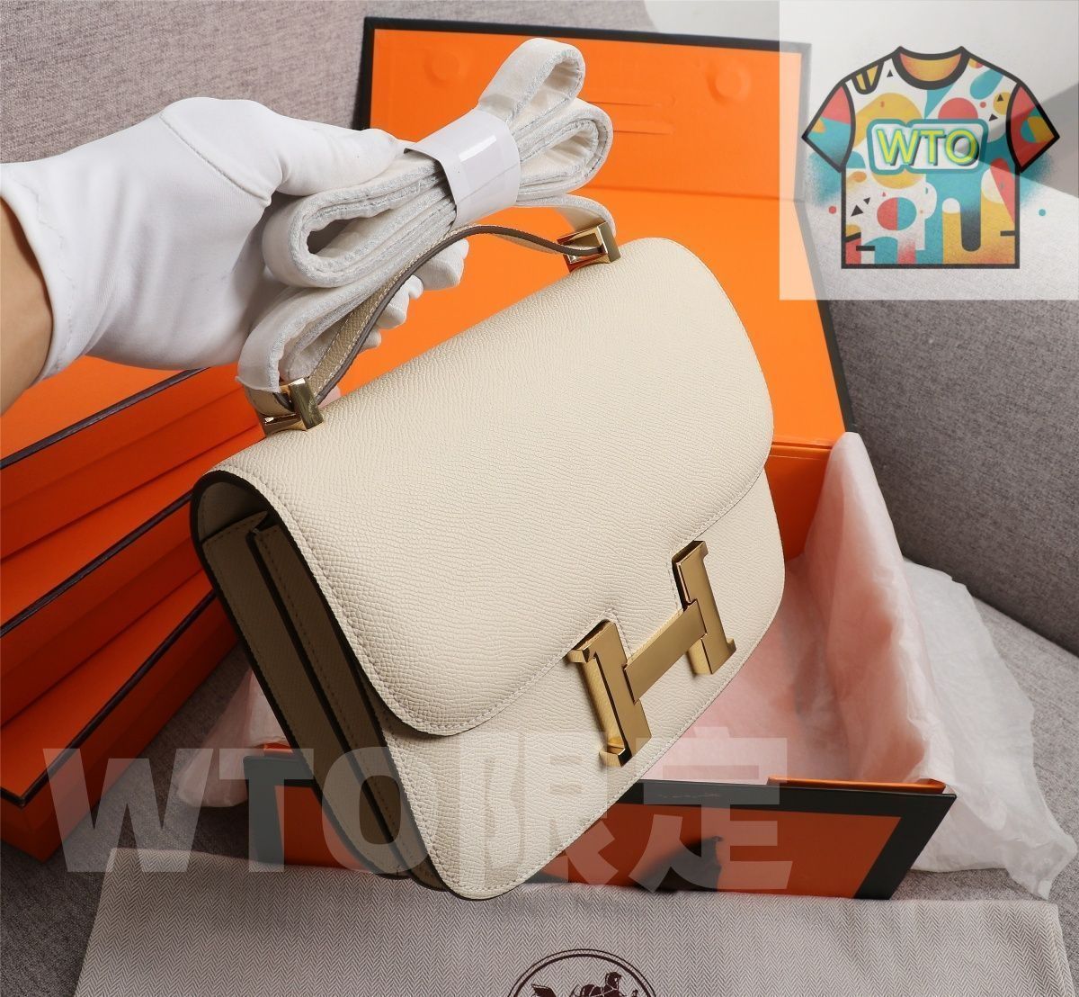 エルメス hermes クリーム ホワイト ゴールド バックル レディース クロスボディ バッグ｜ ｜