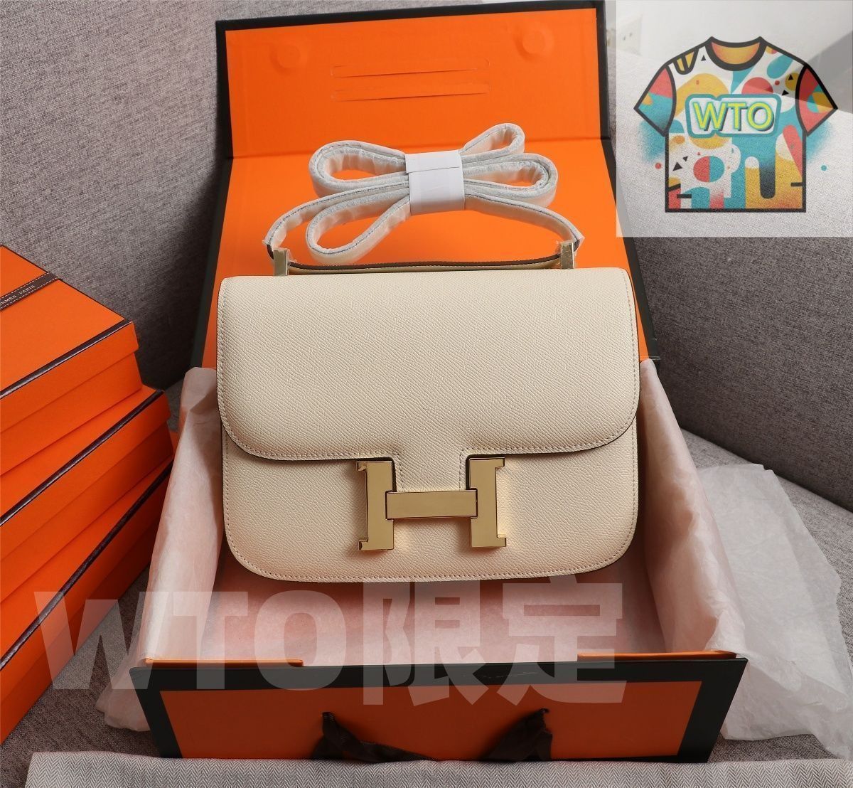 エルメス hermes クリーム ホワイト ゴールド バックル レディース クロスボディ バッグ｜ ｜