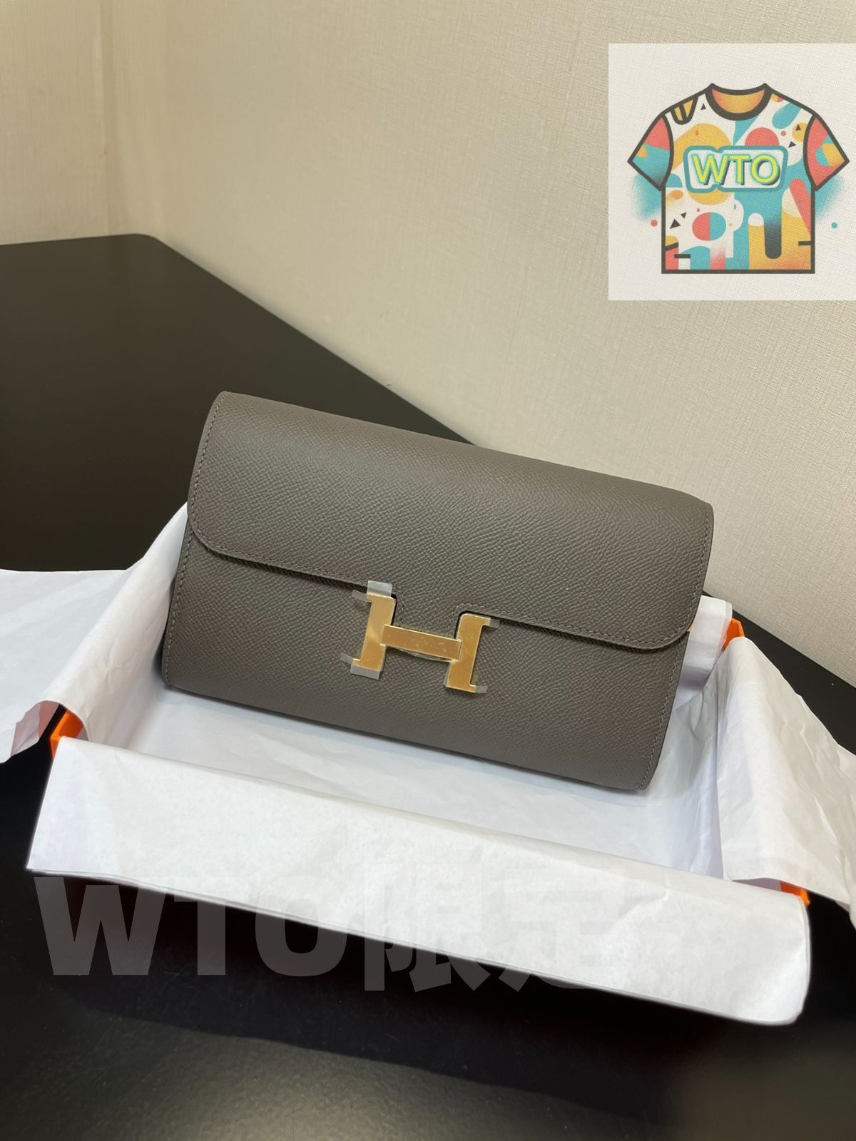 エルメス constance to go ピューターグレーゴールドバックル付きレディースクロスボディバッグ| |