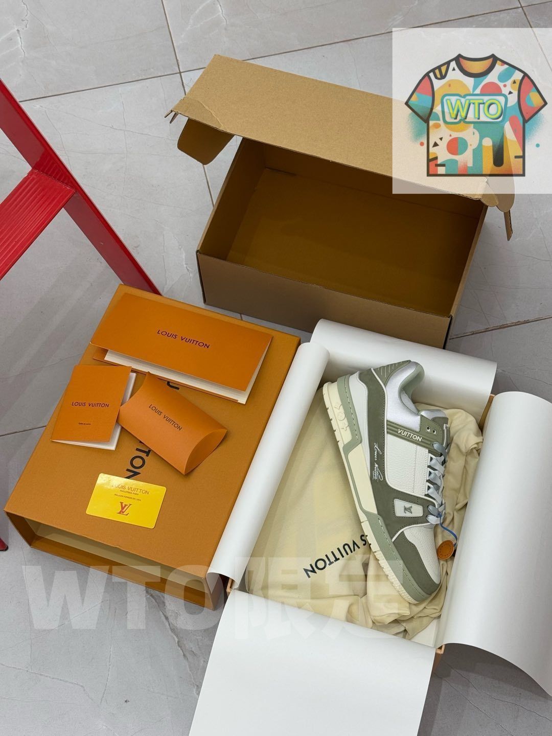  Louis Vuitton Trainer 87 ライトグリーンフロスト スニーカー 靴