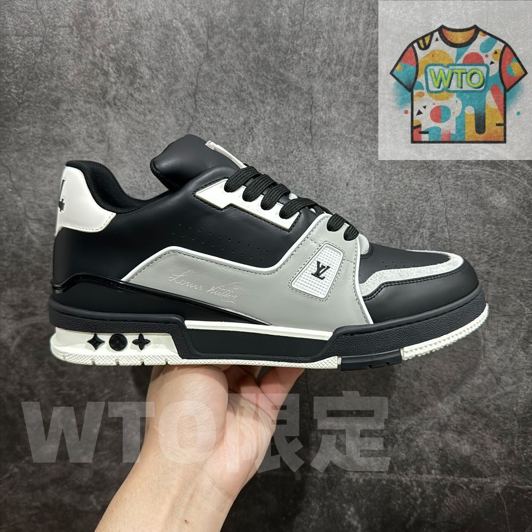 Louis Vuitton trainer 黒のロートップのファッショナブルなカジュアル シューズ｜ ｜