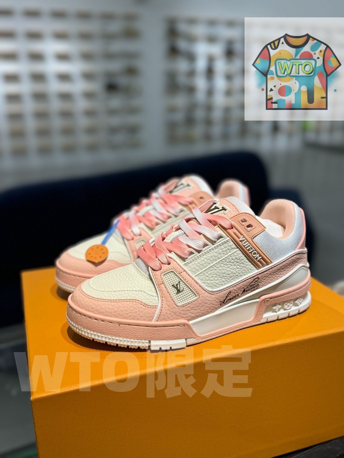 配色 ピンクのライチ柄