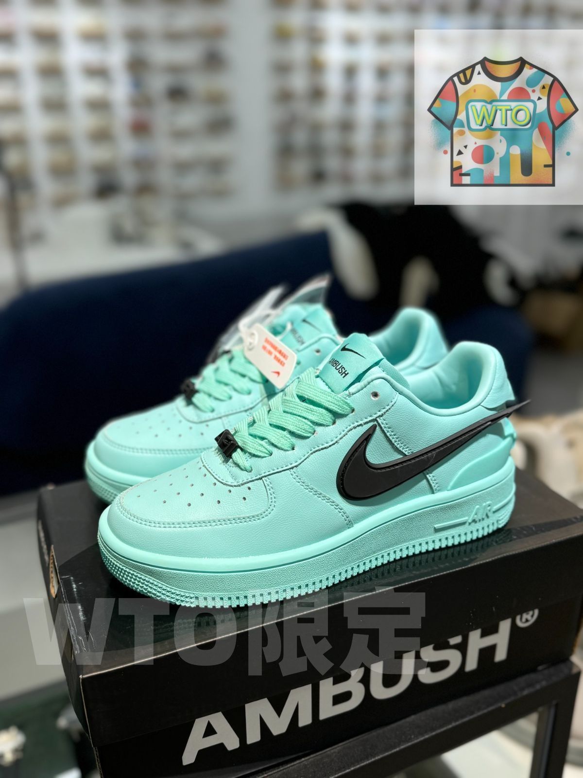 NIke Air Force 1 07 Low AMBUSH ジョイント ラージフック ティファニーグリーン｜ ｜