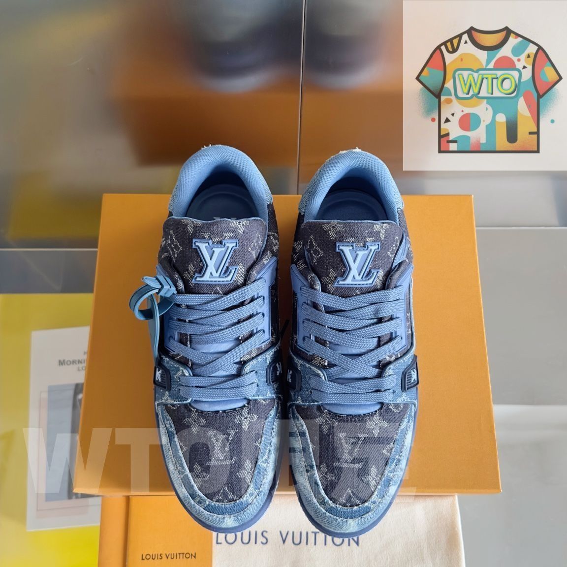 trainer レトロブルーのロートップファッショナブルなカジュアルシューズ｜