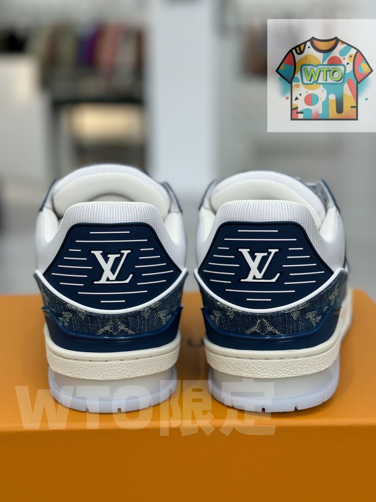  Louis Vuitton トレーナー ブルーデニム スニーカー 靴