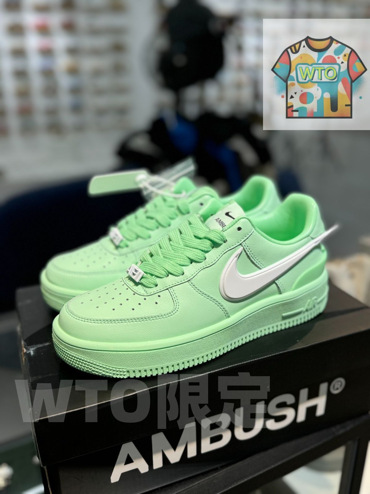 NIke Air Force 1 07 Low AMBUSH ジョイントビッグフック ミントグリーン| |